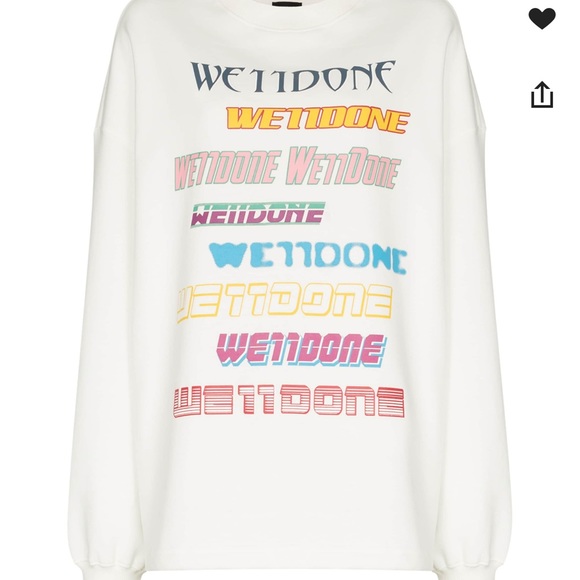 WE11DONE Logo print crew neck sweatshirt BRAND NEW size XL - Picture 2 of 4